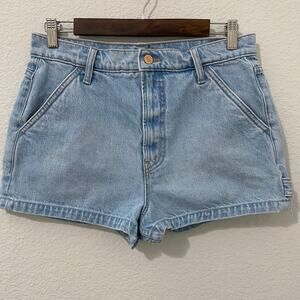 Mother Snack Dip Denim Shorts Light Wash Size 26 Utility Loop Detail